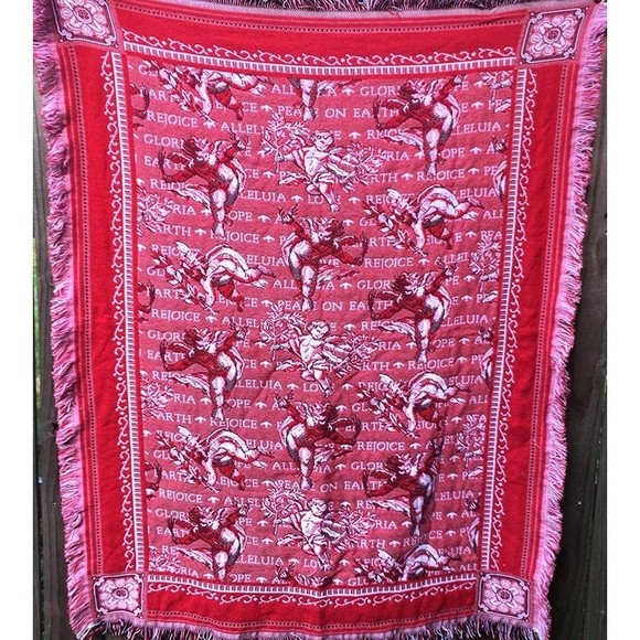 Crown Craft angel holiday Christmas blanket throw Made in USA - Picture 1 of 8